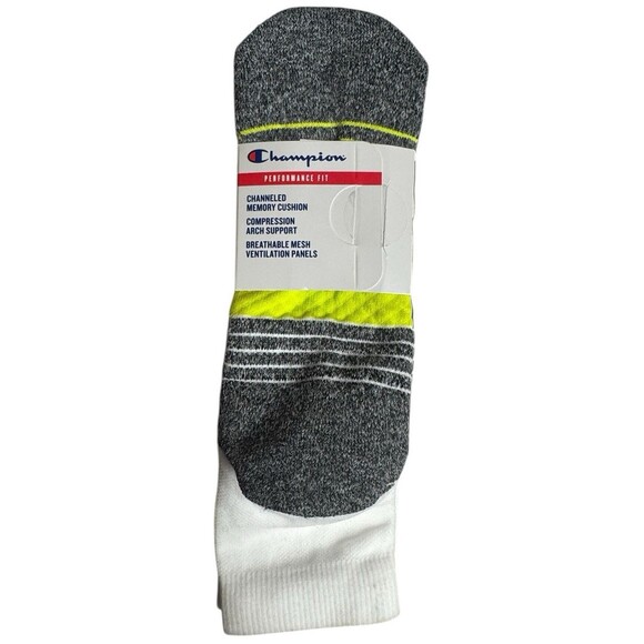 Champion Ankle Socks  Mens Shoe Size: 6-12 Performance Fit 4 Pairs White New - Picture 3 of 4